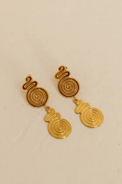18K Gold Plated Around The World Earrings Gold