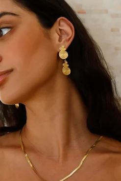 18K Gold Plated Around The World Earrings Gold