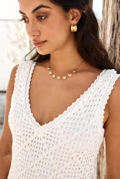 18k Gold Plated Bronze Perfection Necklace Gold