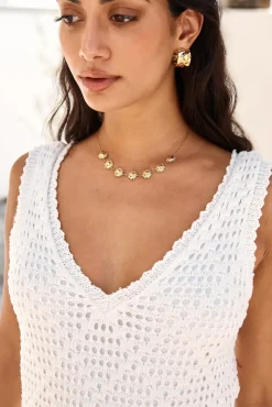 18k Gold Plated Bronze Perfection Necklace Gold