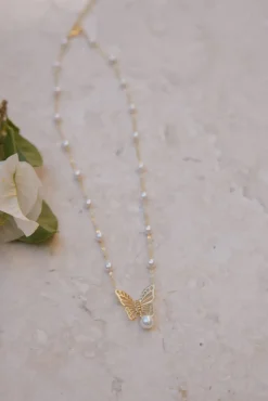 18K Gold Plated Butterfly Detail Necklace Gold