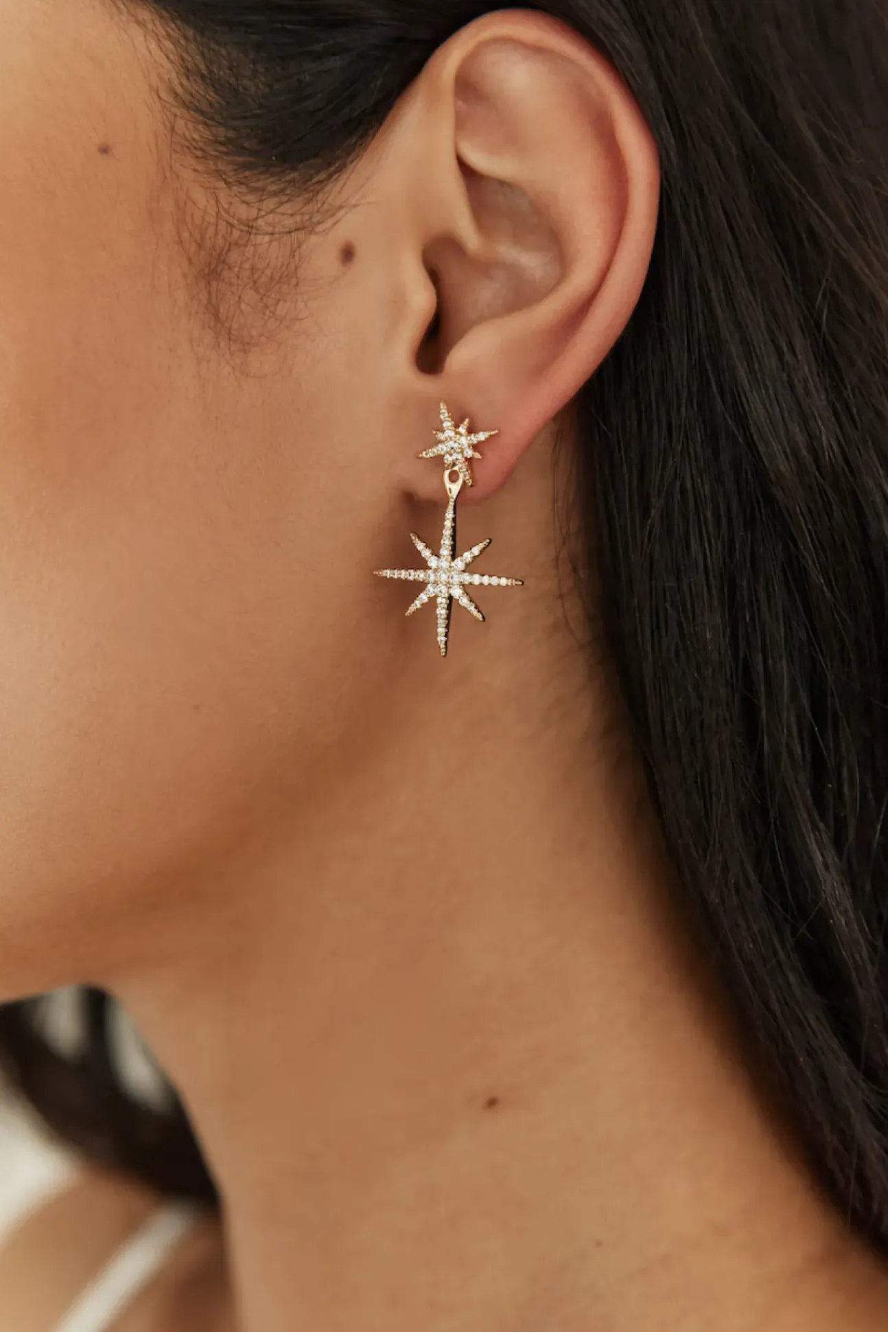 18K Gold Plated Evange Line Earrings Gold