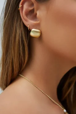 18K Gold Plated First Class Earrings Gold