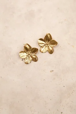 18k Gold Plated Frangipani Earrings Gold