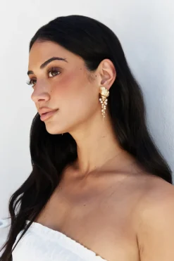 18K Gold Plated Hearing Waves Earrings Gold