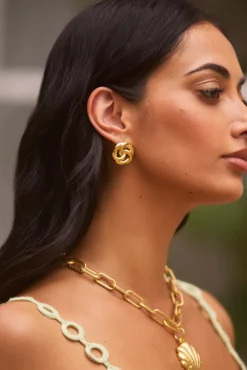 18K Gold plated Holiday Sun Earrings Gold