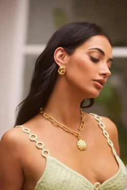 18K Gold plated Holiday Sun Earrings Gold