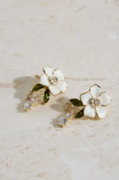 18K Gold Plated In Full Bloom Earrings Gold