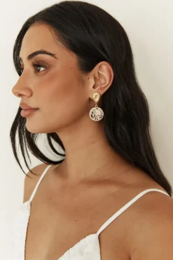 18K Gold Plated Lucky Coin Earrings Gold