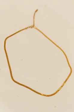18k Gold Plated Sleek Snake Necklace Gold