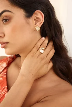 14k Gold Plated Wander Far Earrings Gold