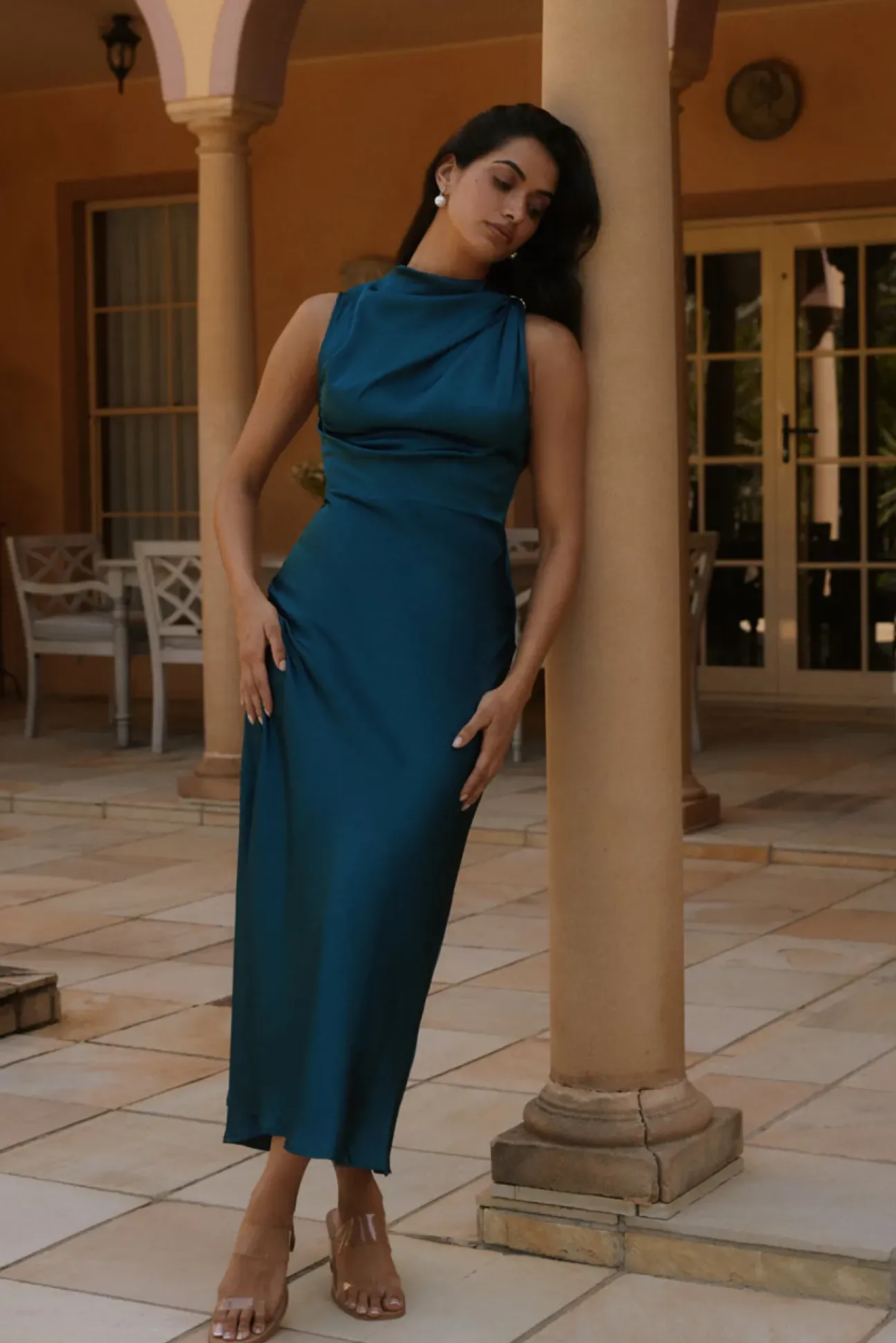 Kiki Waters Midi Dress Teal