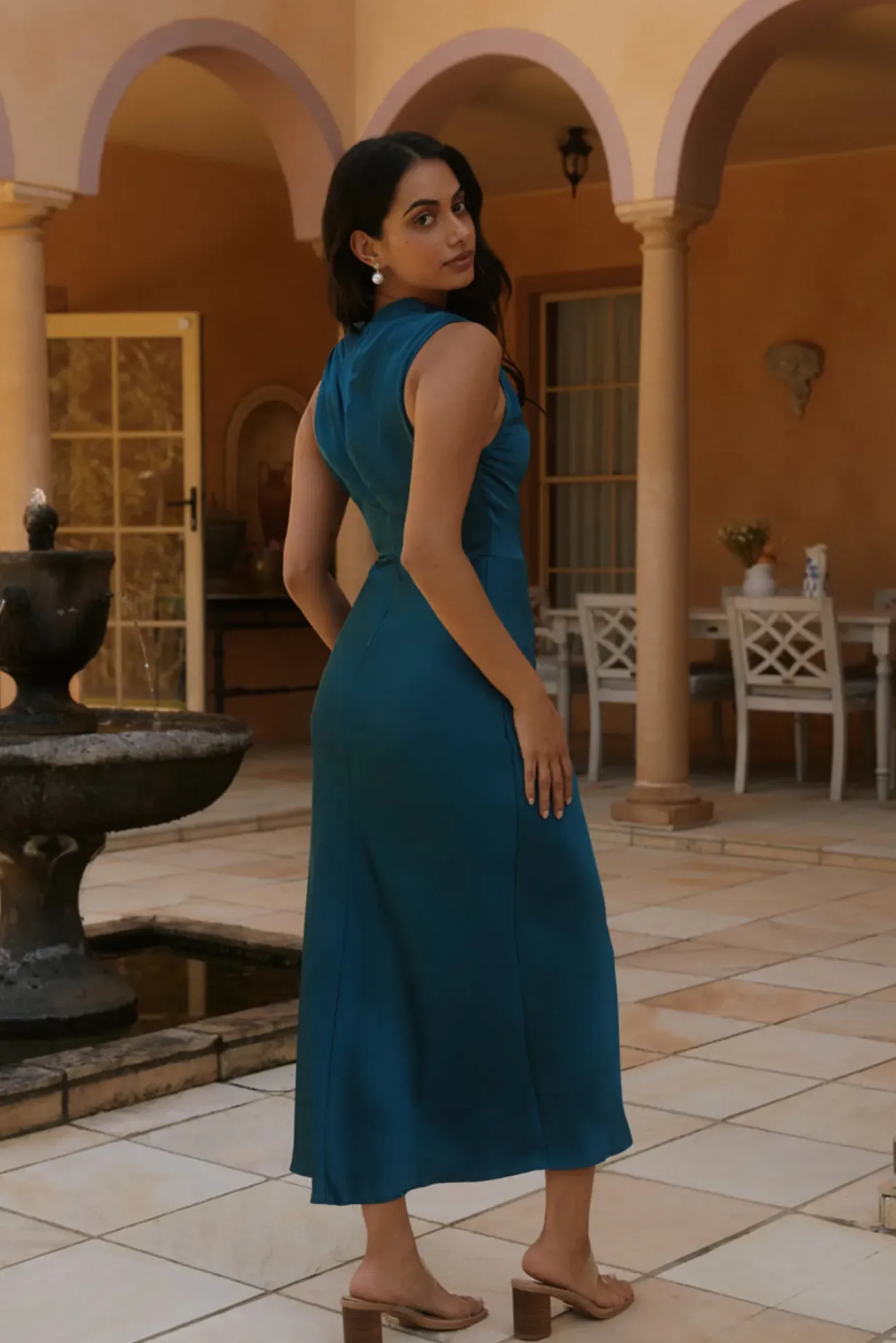 Kiki Waters Midi Dress Teal