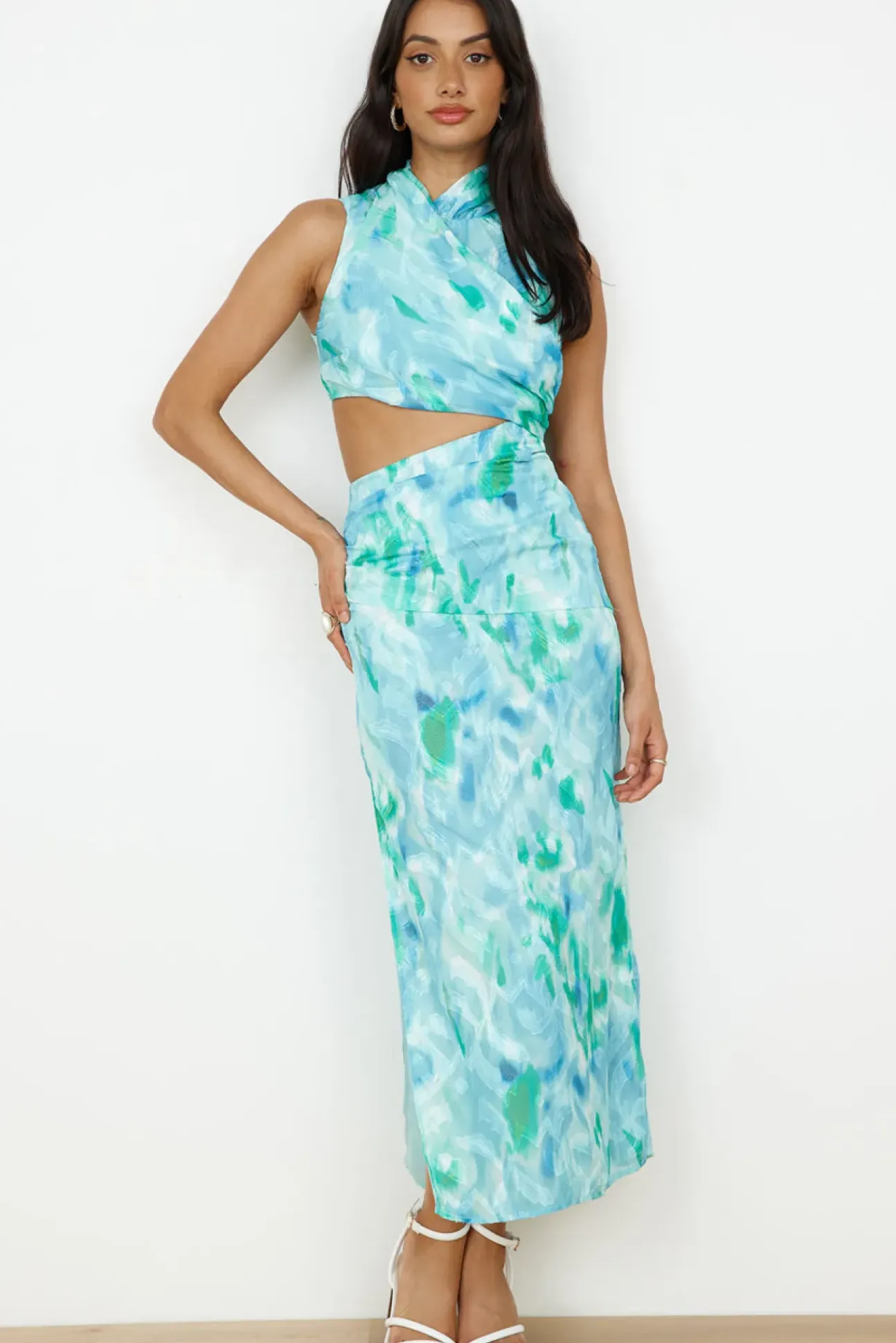 Kiss From The Ocean Midi Dress Blue