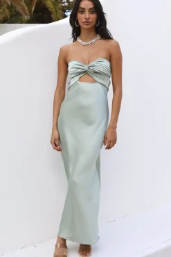 Laced With Gold Maxi Dress Sage