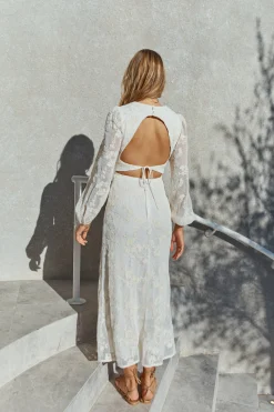 Layla Long-Sleeve Maxi Dress Cream