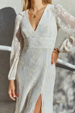 Layla Long-Sleeve Maxi Dress Cream