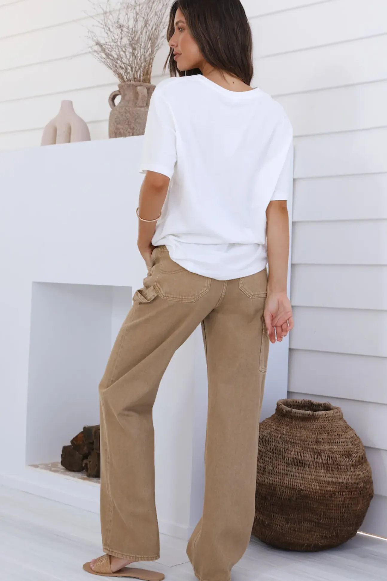 LEE High Baggy Carpenter Jeans Organic Tan
