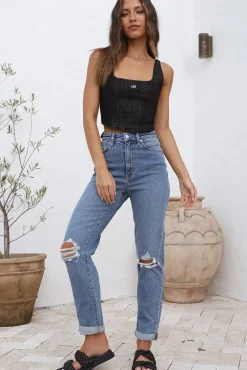 LEE Monique Corset Top Black Denim
