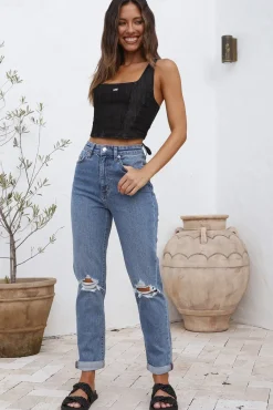 LEE Monique Corset Top Black Denim