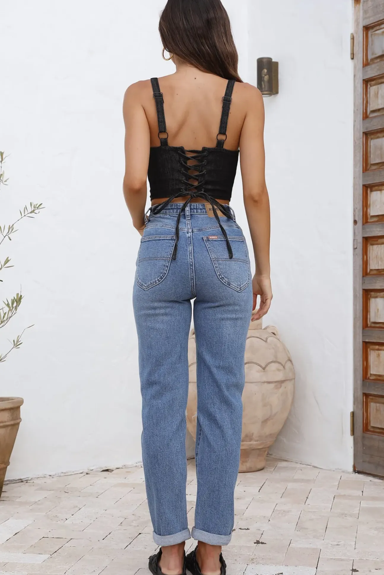 LEE Monique Corset Top Black Denim