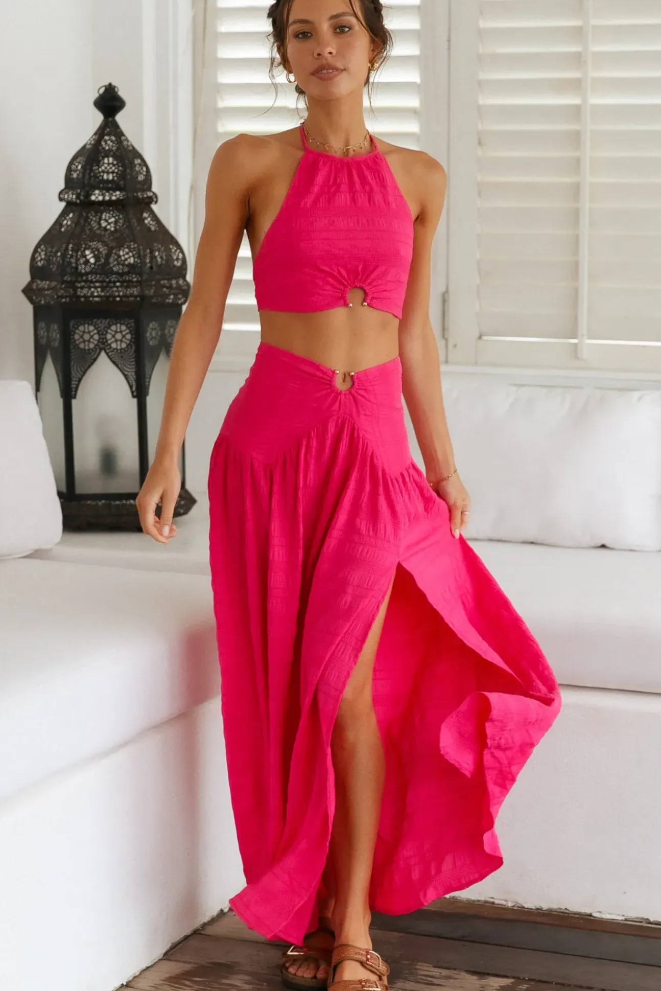 Lemon Tree Crop Top Pink
