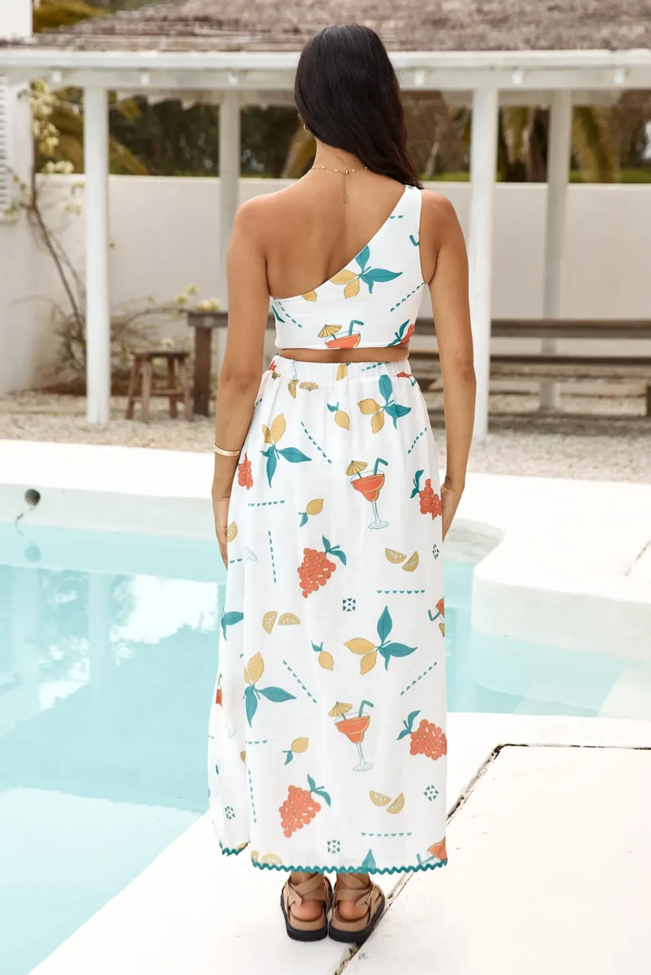 Lemon Wedge Maxi Skirt Green