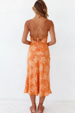 Leora Midi Dress Orange