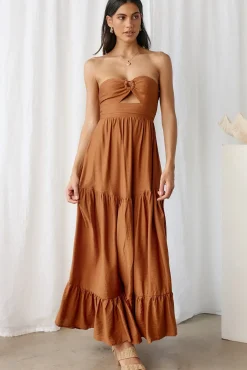 Let's Fly Away Maxi Dress Tan
