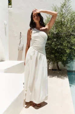 Lexi Loves Shoulder Maxi Dress Beige