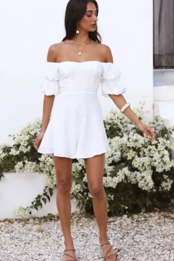 Lil Hearts Dress White