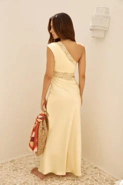 Limitless Love Satin Maxi Dress Yellow