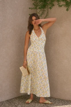 Limoncello Halter Maxi Dress Yellow