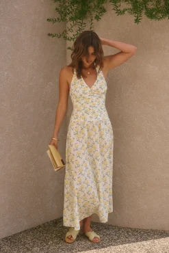 Limoncello Halter Maxi Dress Yellow