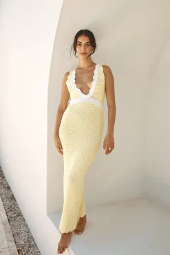 Lisbon Lover Knit Maxi Dress Yellow