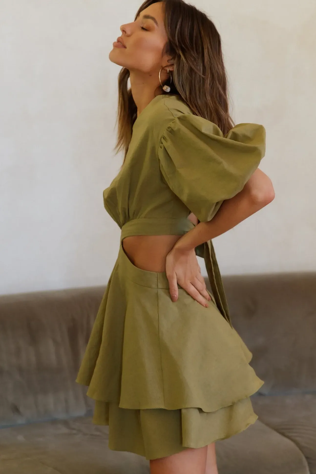Little By Little Dress Olive