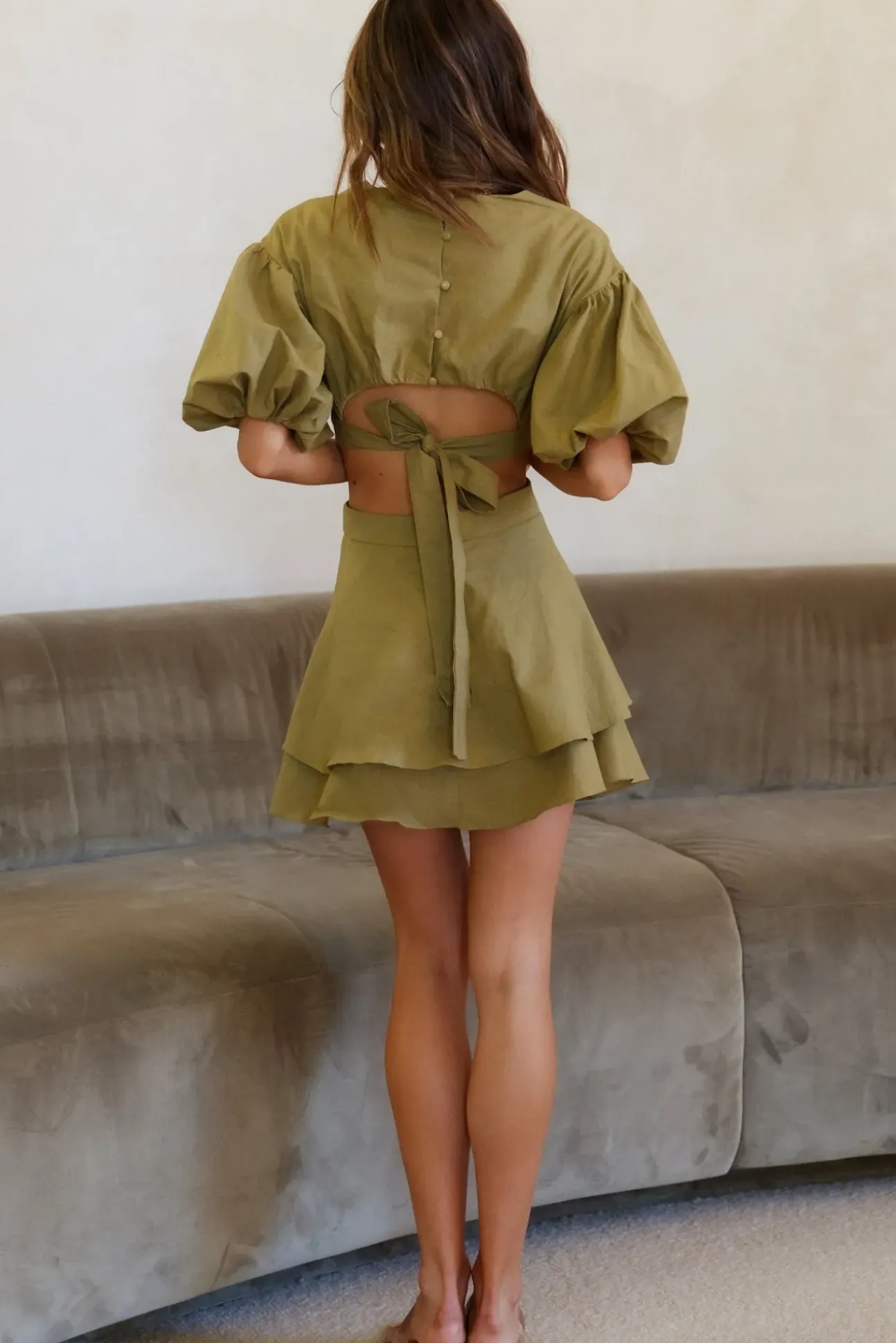 Little By Little Dress Olive