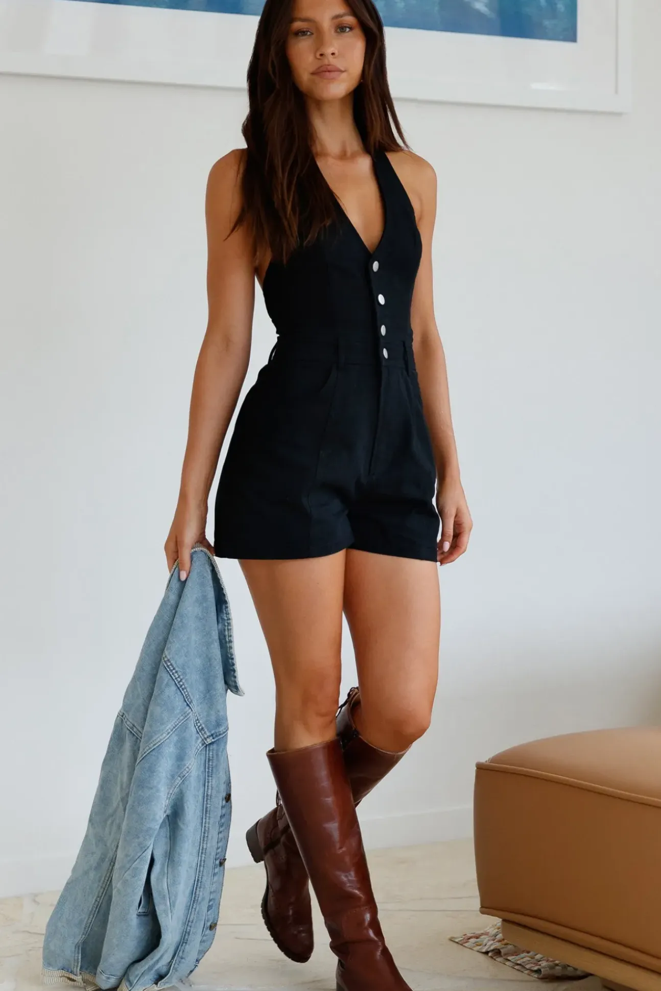 Little Things Romper Black