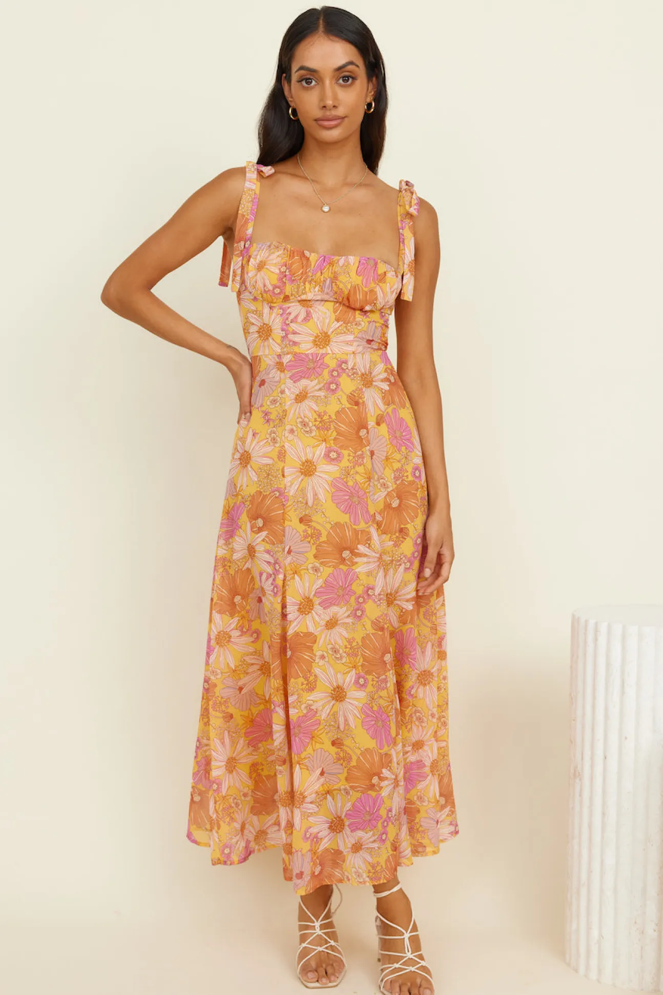 Lost In Paradise Maxi Dress Yellow
