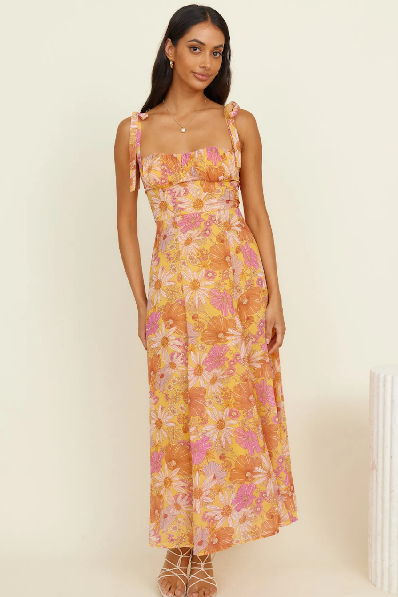 Lost In Paradise Maxi Dress Yellow
