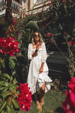Loved By The Moon Midi Dress White