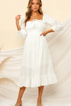 Loved By The Moon Midi Dress White
