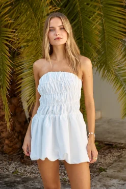 Lovely Girl Bubble Hem Mini Dress White