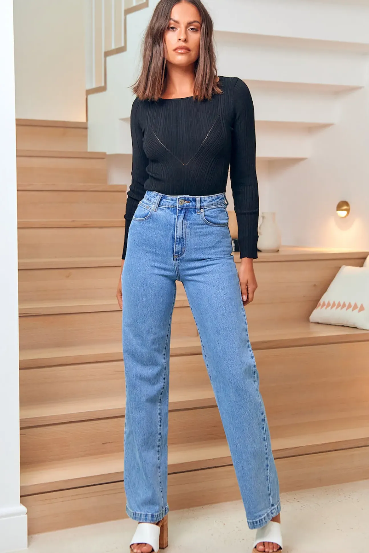 Lucky Roll Knit Top Black