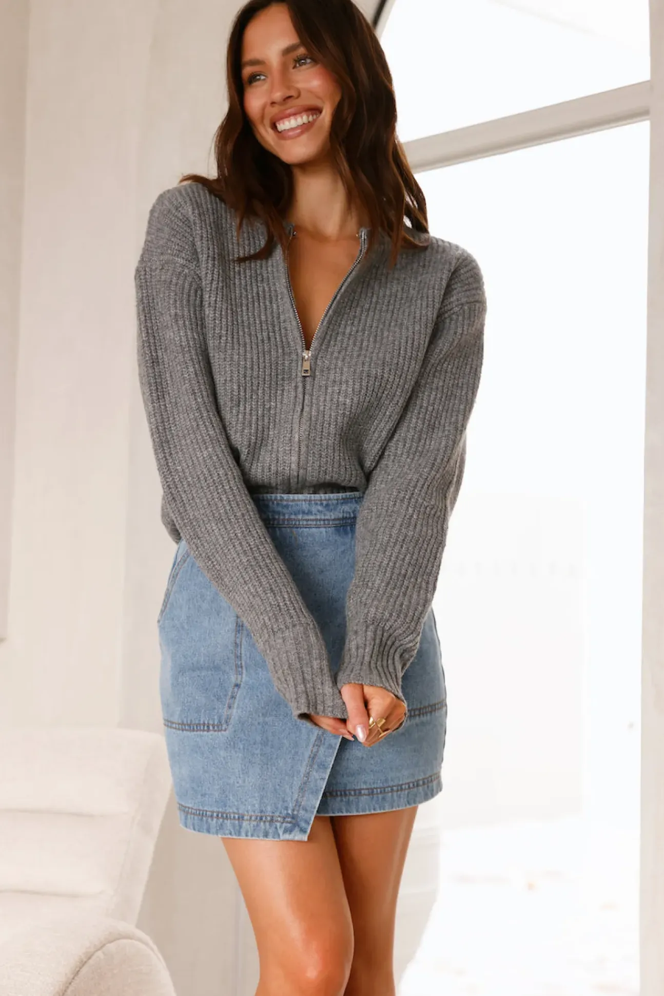 Luella Knit Top Grey