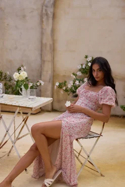 Luminous Dreams Floral Maxi Dress Pink
