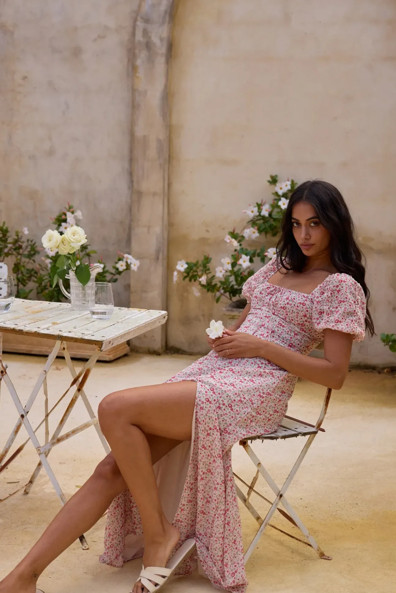 Luminous Dreams Floral Maxi Dress Pink