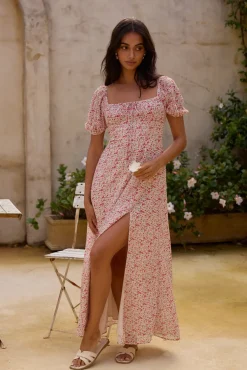 Luminous Dreams Floral Maxi Dress Pink