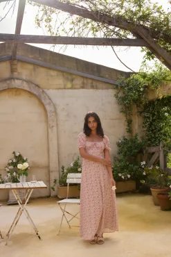 Luminous Dreams Floral Maxi Dress Pink