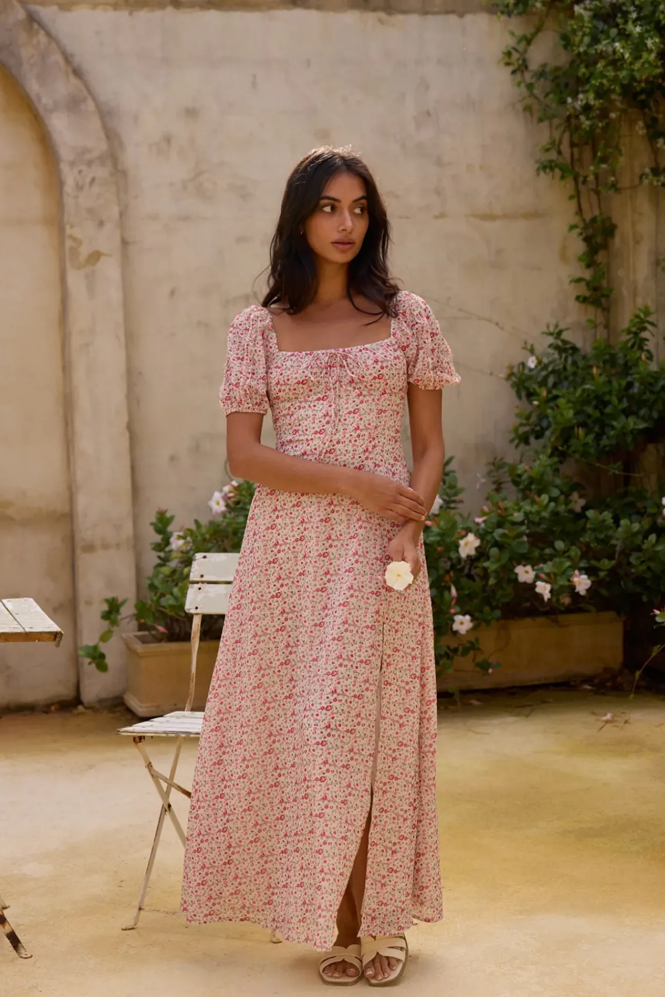 Luminous Dreams Floral Maxi Dress Pink